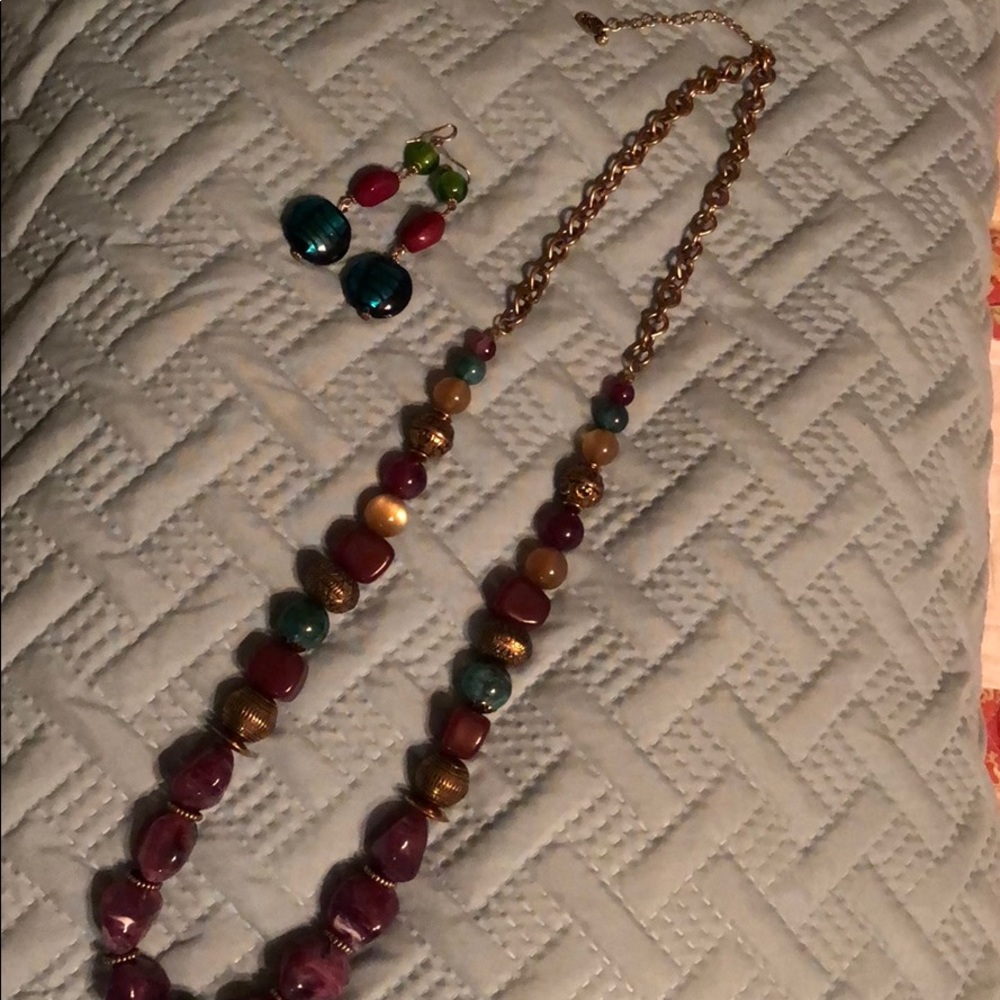 Erica Lyons Long Necklace and Earring Set